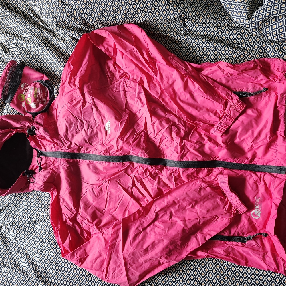 Trespass Pink Hooded Raincoat Lightweight Outdoor Essential